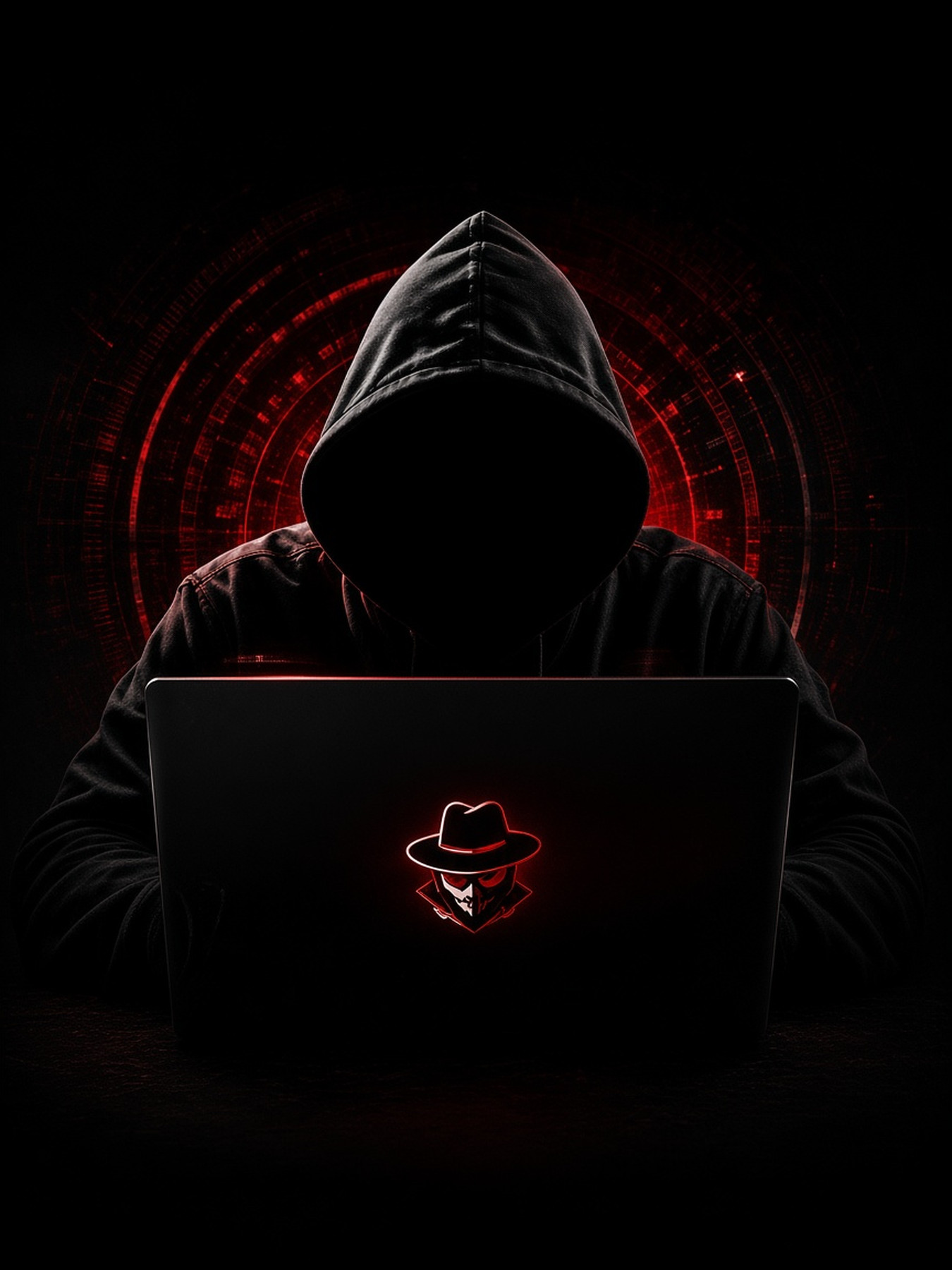 CrimeCode operator at a laptop